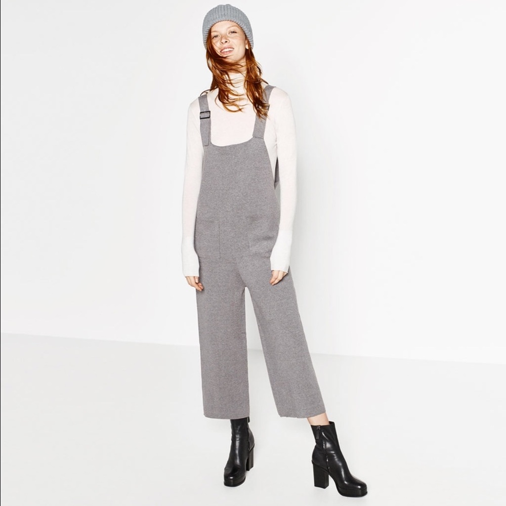 Knit cropped overall