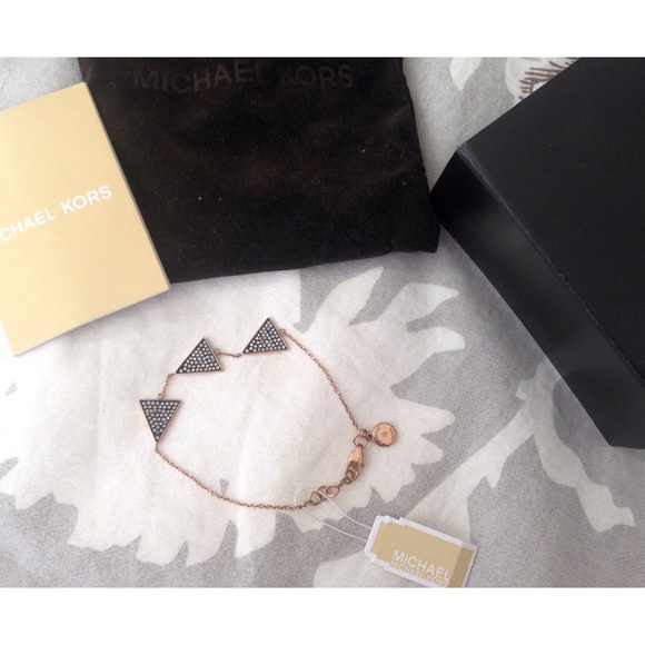 Michael Kors Rose Gold Triangle Bracelet - Picture 2 of 5
