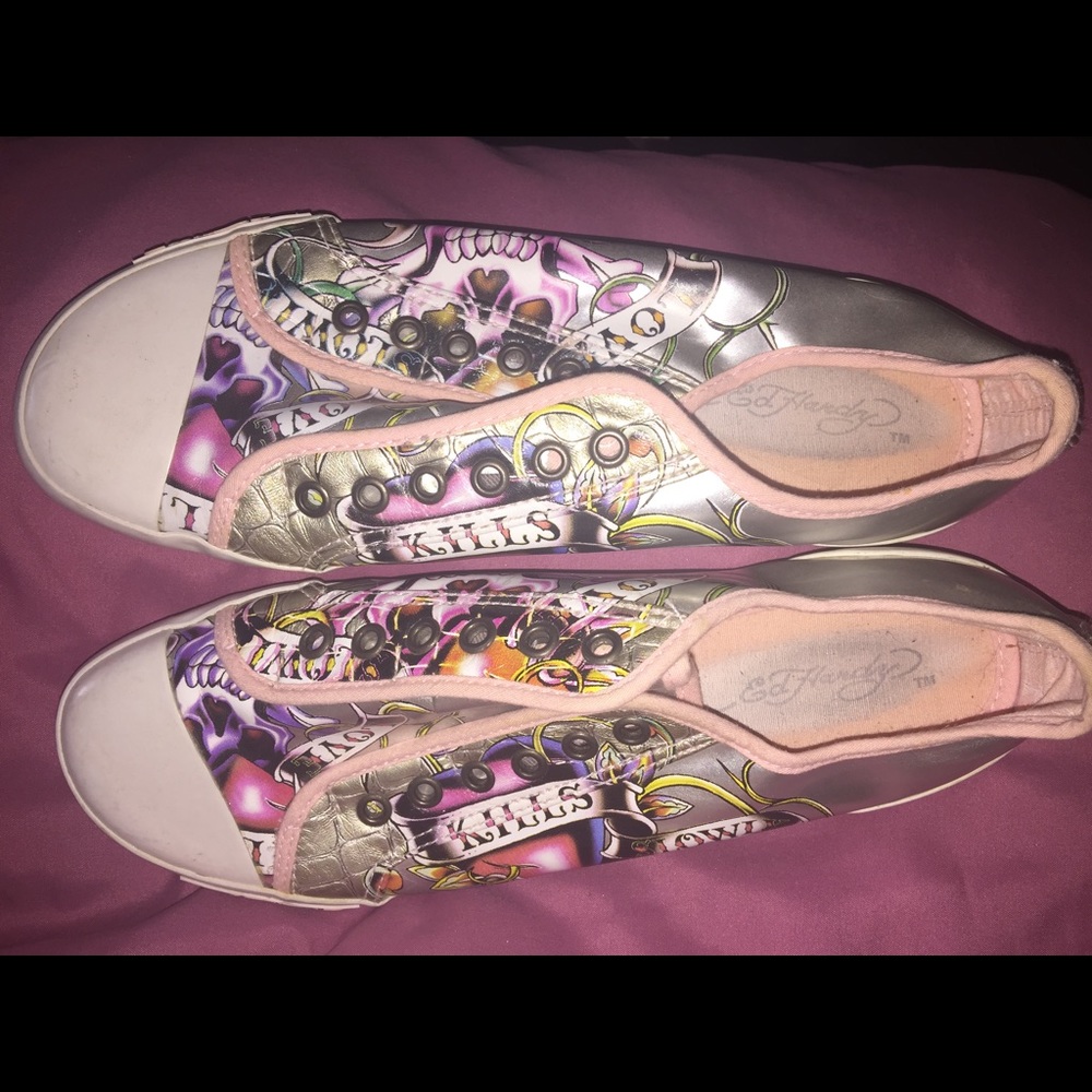 Ed Hardy Love Kills Slowly Flats