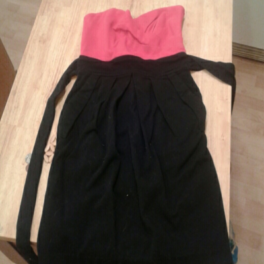 Pink and black mini dress