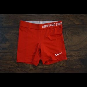 Red Nike Spandex Shorts