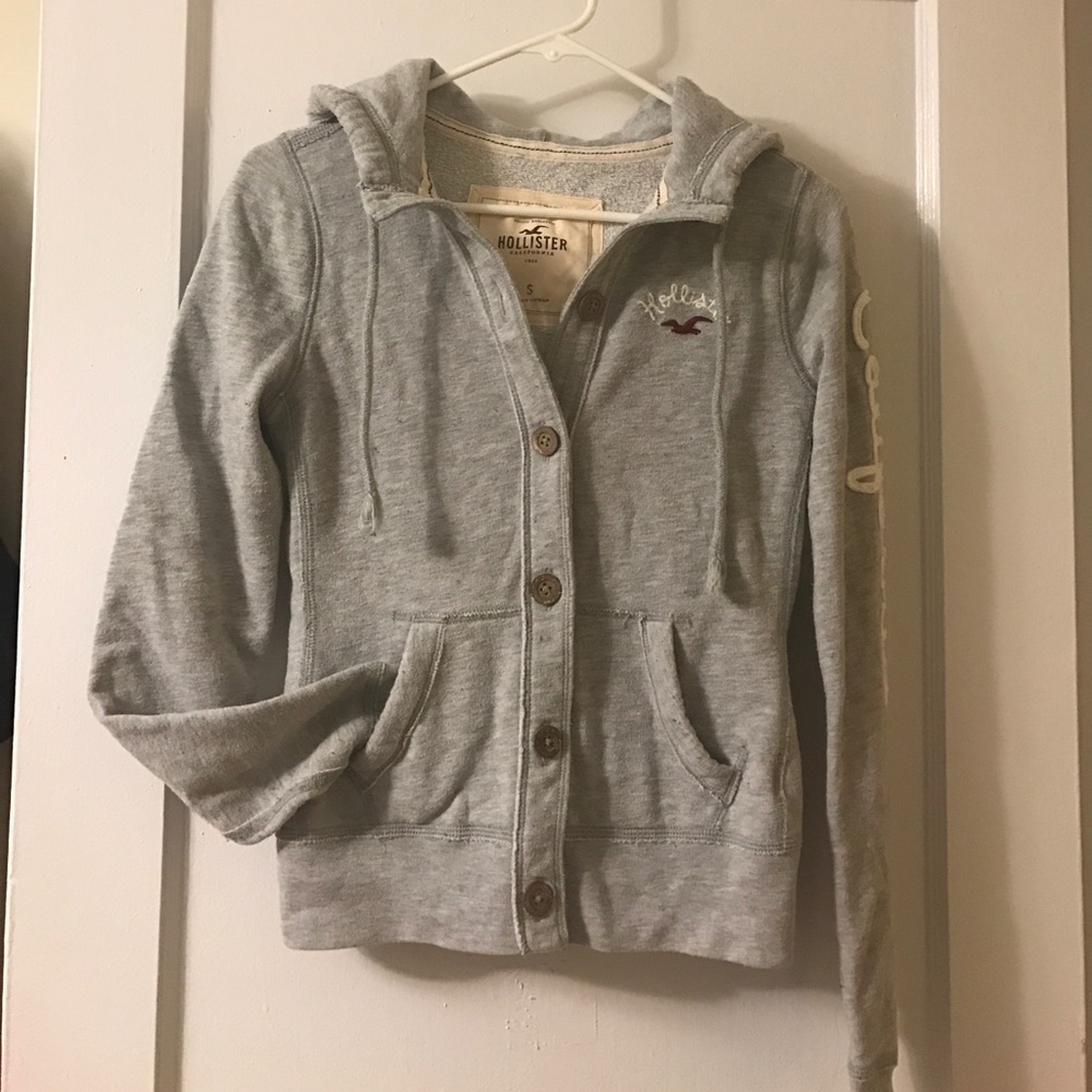 Button-front hoodie Hollister