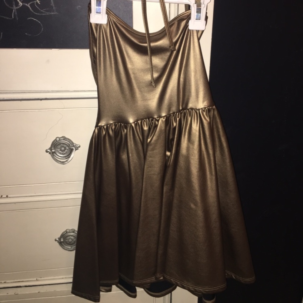 American apparel metallic skater dress.