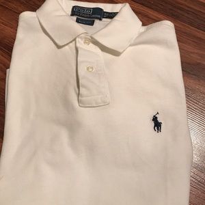 Men's White/Navy Polo by Ralph Lauren SIZE S