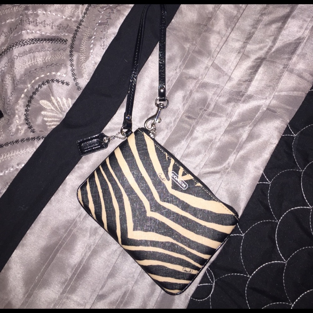 Coach zebra wristlet
