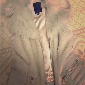 Faux fur white/ivory vest.