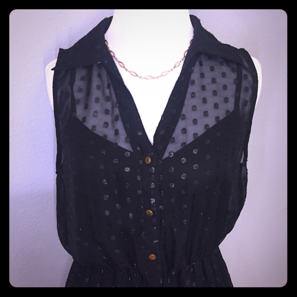 Floor length sheer black dress