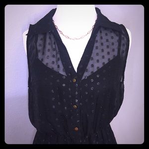 Floor length sheer black dress