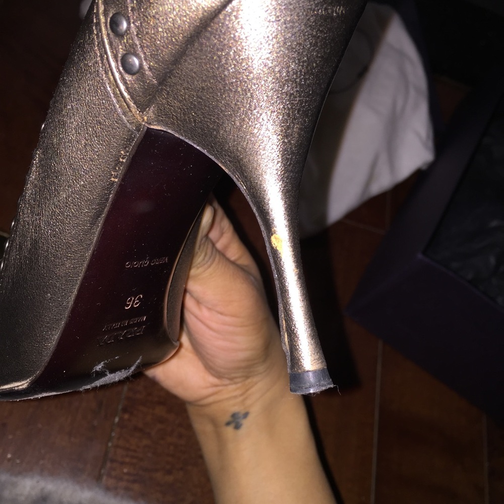 Prada Silk Fume Stud Bronzo Pumps - Picture 4 of 4