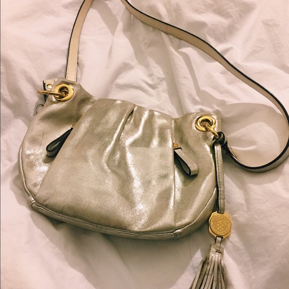 Vince Camuto Gold Leather Crossbody