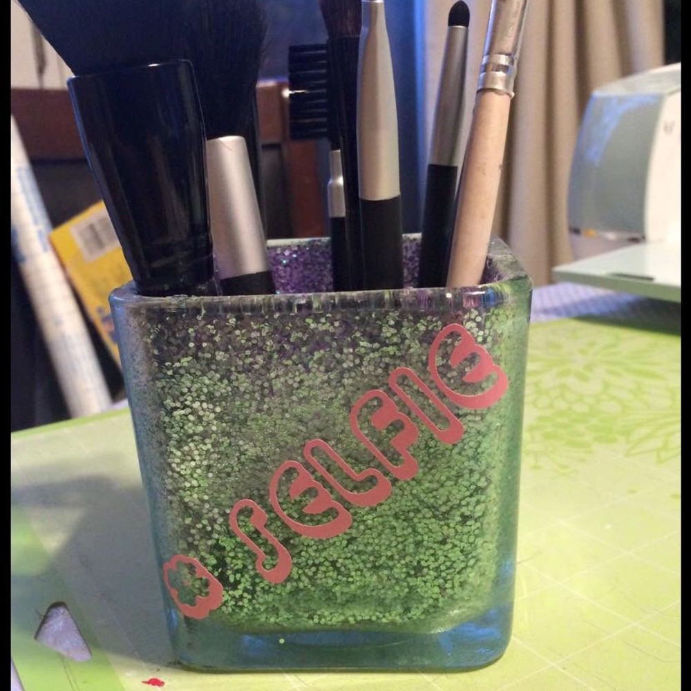 Custom makeup brush holder