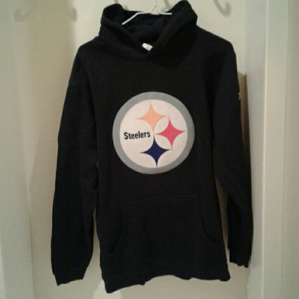 Steelers Hoodie Black Reebok Size: Large Mens