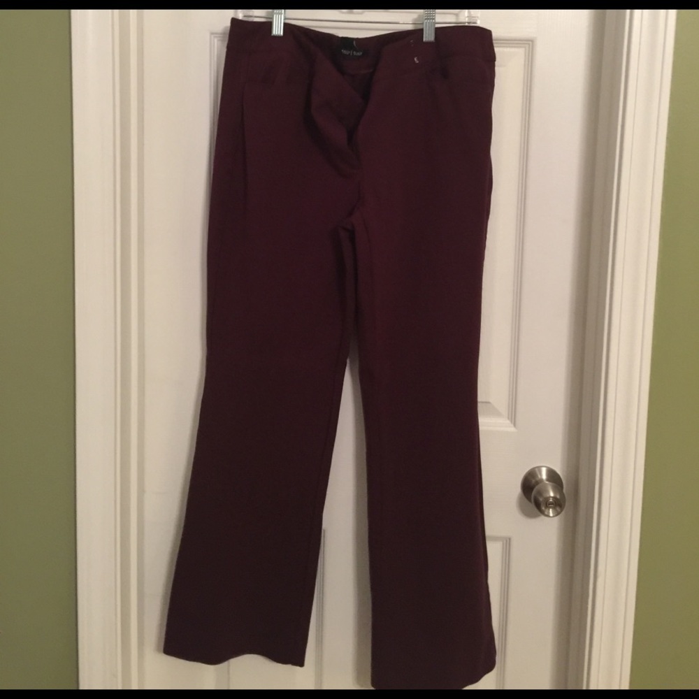 Burgundy ponte pants