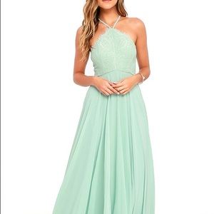 Lulu's sage everlasting enchantment maxi dress