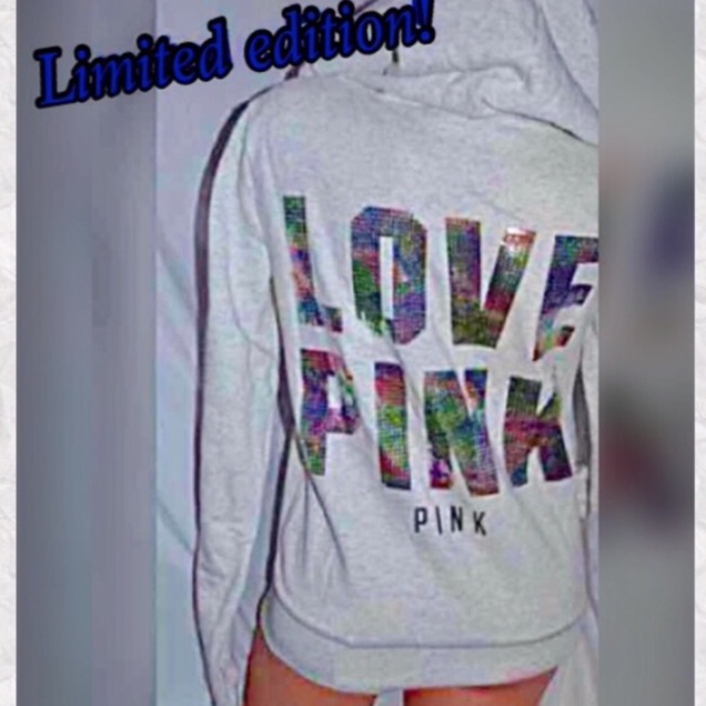 💗VS PINK LIMITED EDITION FULL ZIP TROPICAL HOODIE