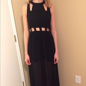 H&M Black Cut-out Maxi Dress