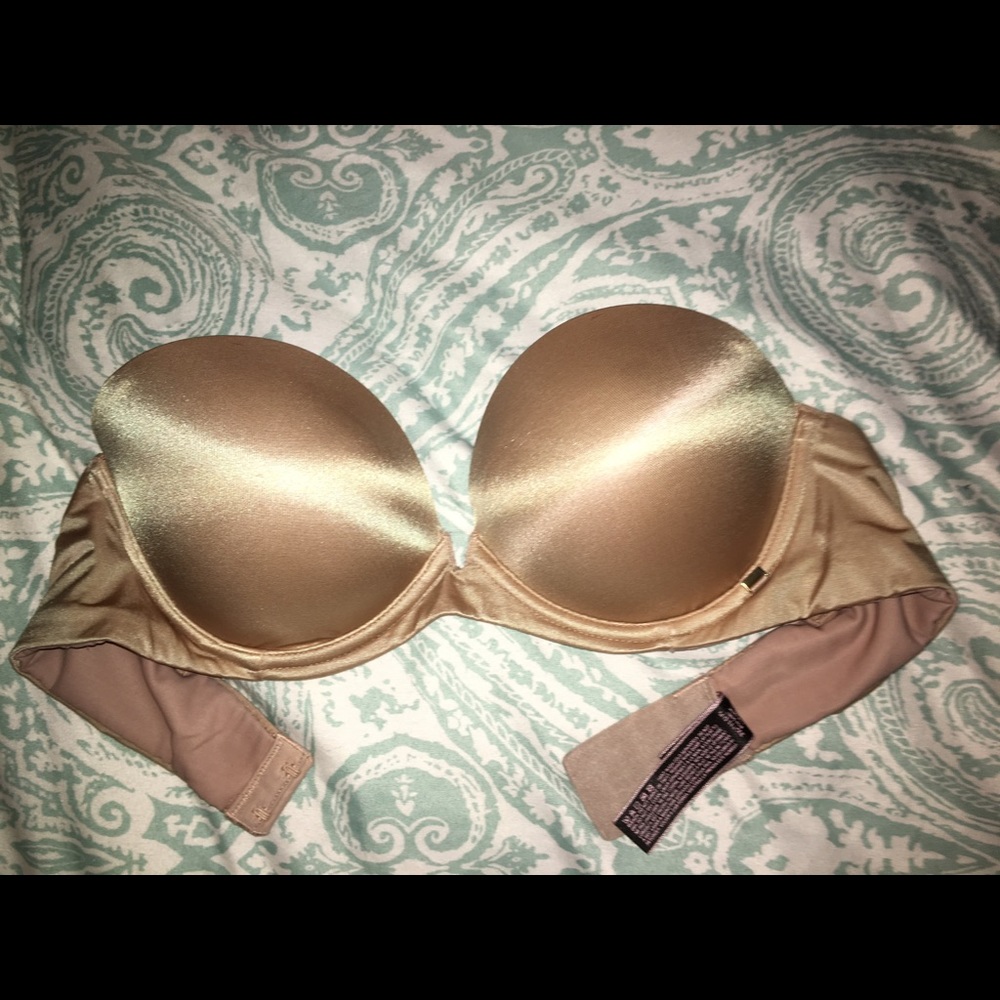 Victoria's Secret Plunge Push Strapless Bra Sz 32C