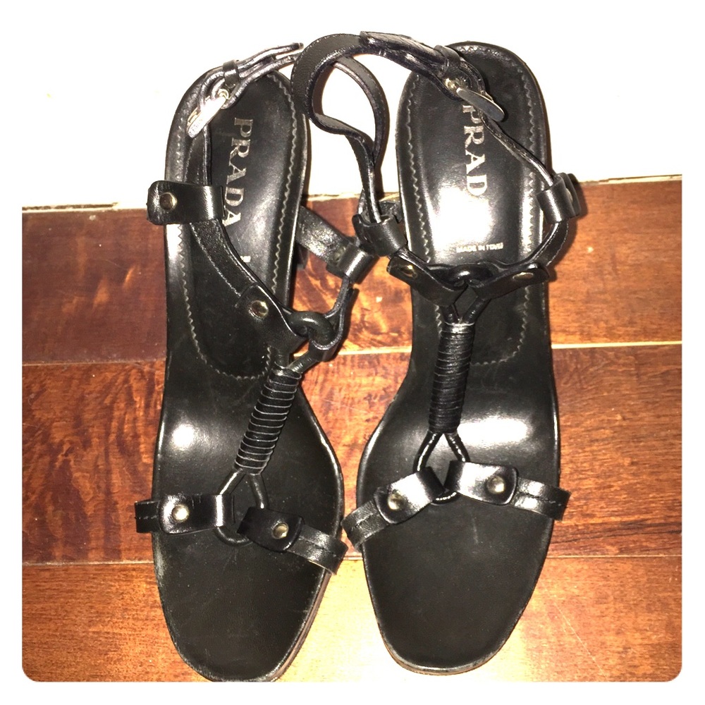 ✨✨SALE✨Prada Black Strappy Heels