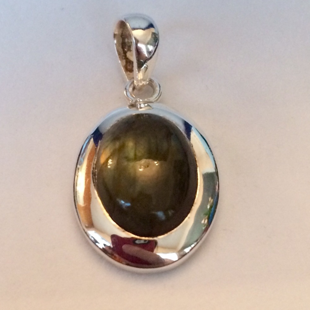 925 Sterling Silver Tiger Eye Pendant