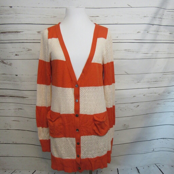 Anthropologie Tops - Yellow Bird Anthropologie Orange Cardigan.Top M