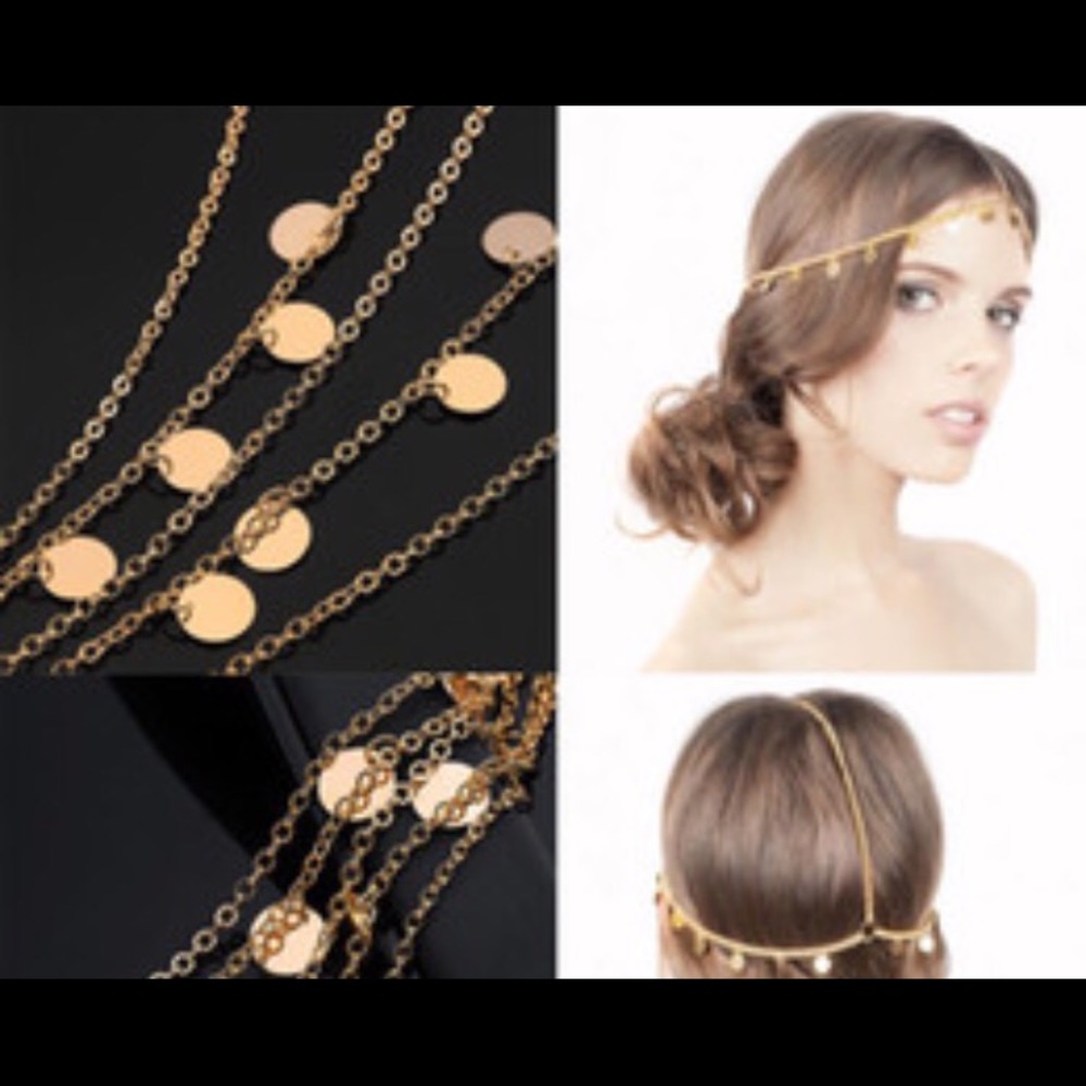 beautiful gold tone hair chain
