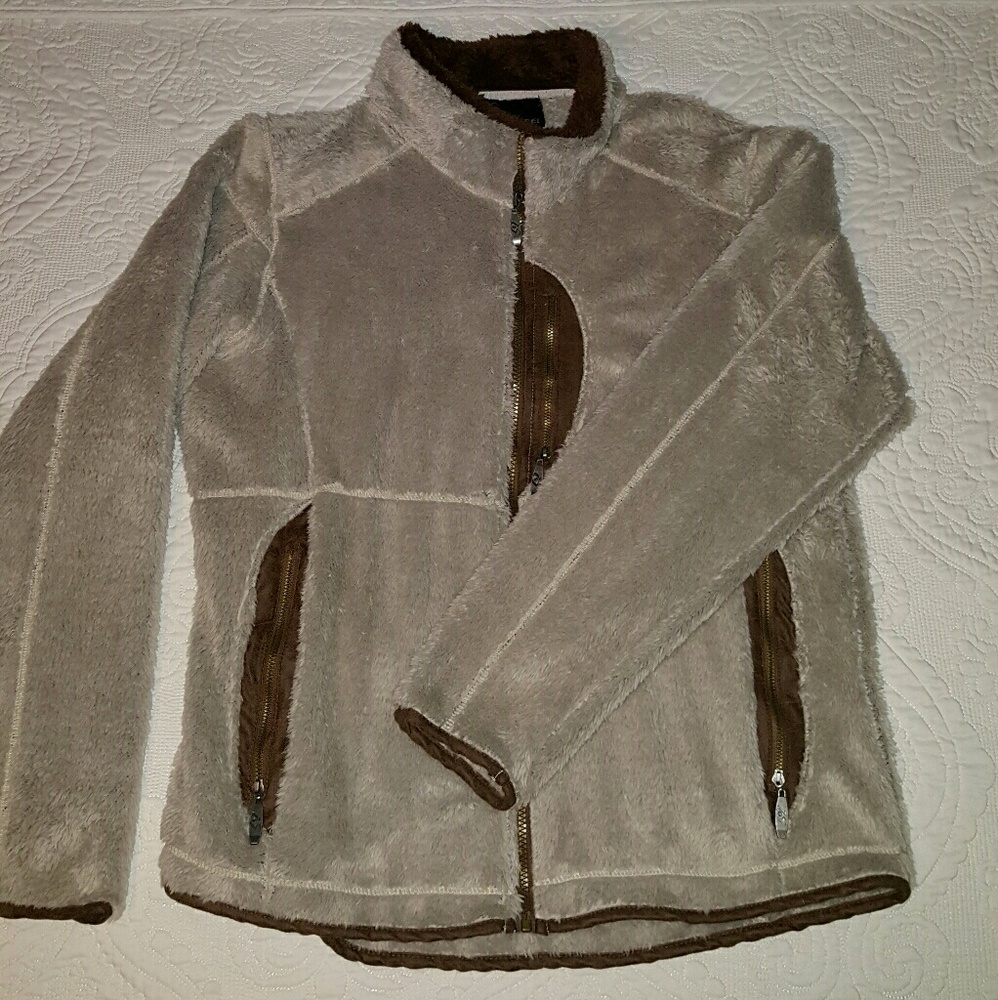 Long Sleeve zip front with suede accents