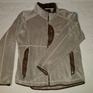 Long Sleeve zip front with suede accents