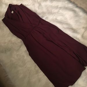 Wilfred XXS burgundy sleeveless tiewaist dress