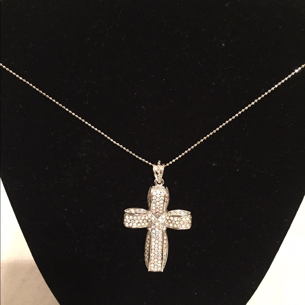 Traci Lynn Fashion Jewelry Silver Cross Necklace