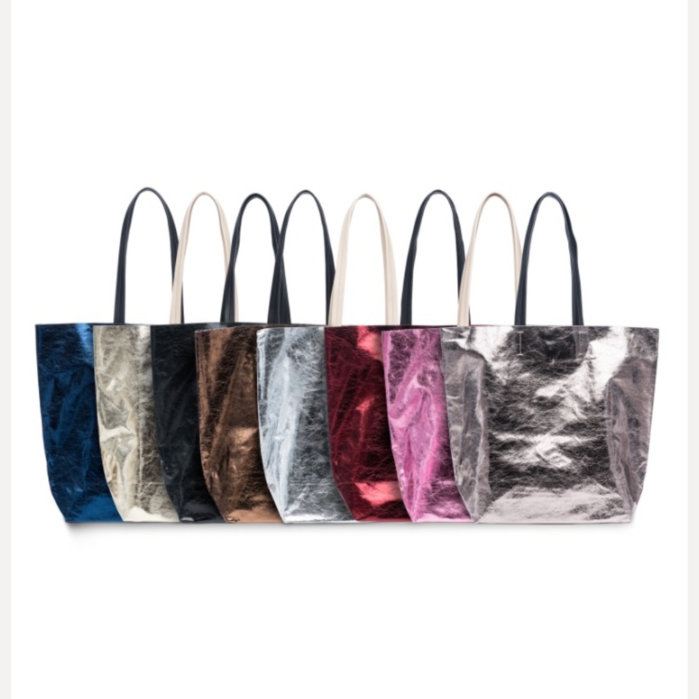 NWT Sorial Tote in Metallic Pewter