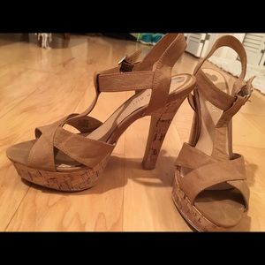 madden girl nude leather and cork heels