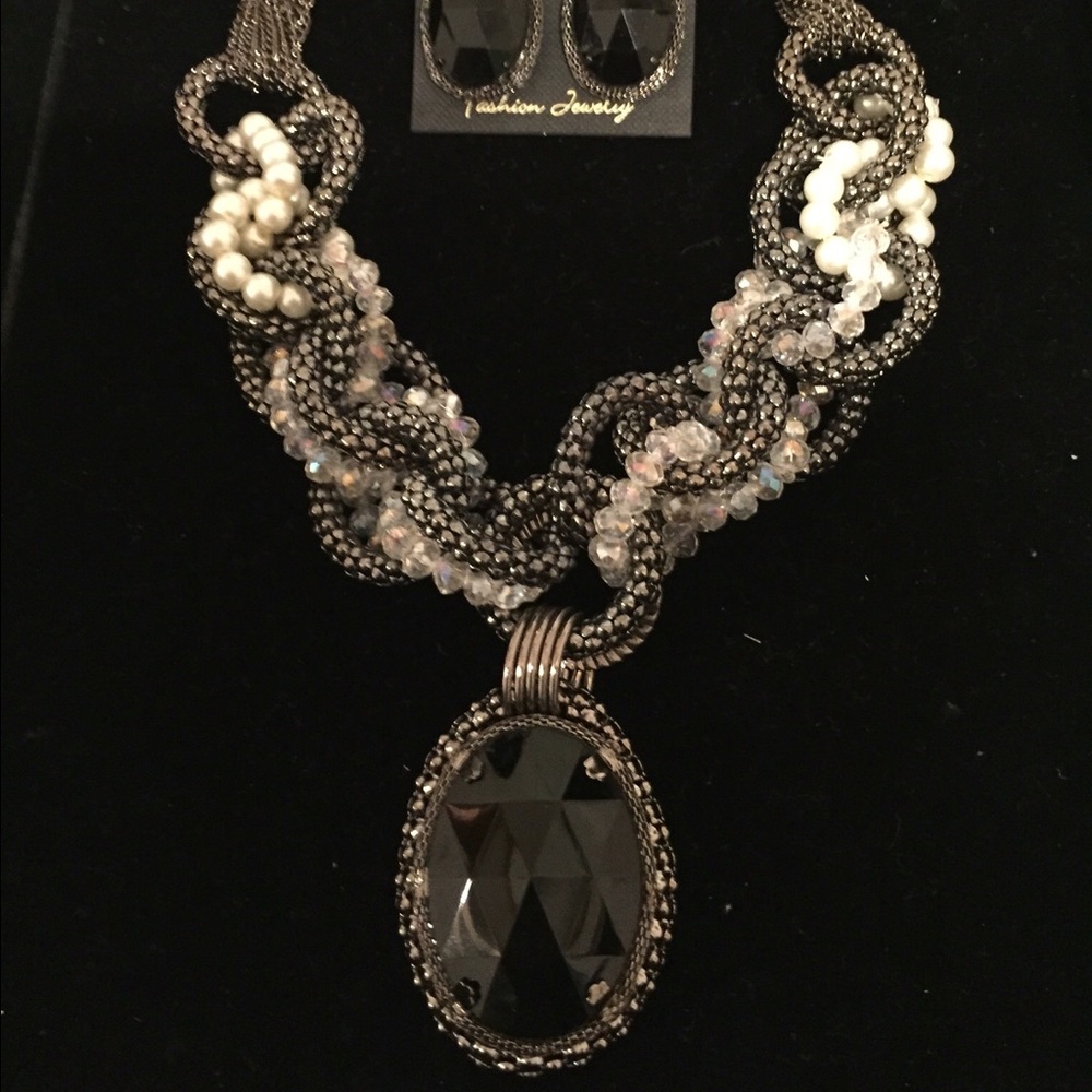 Black, Silver, White Inheritance Necklace