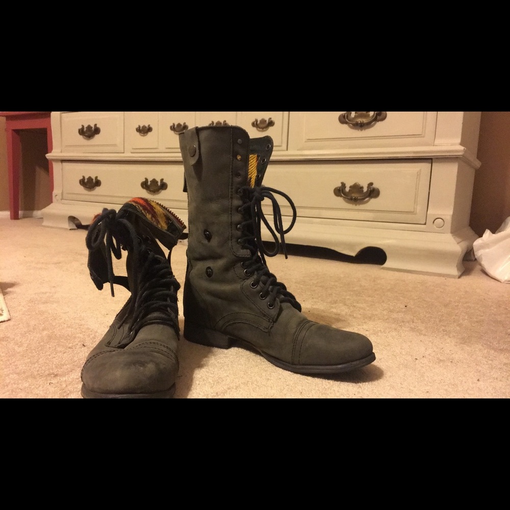 Black Steve Madden Combat Boots