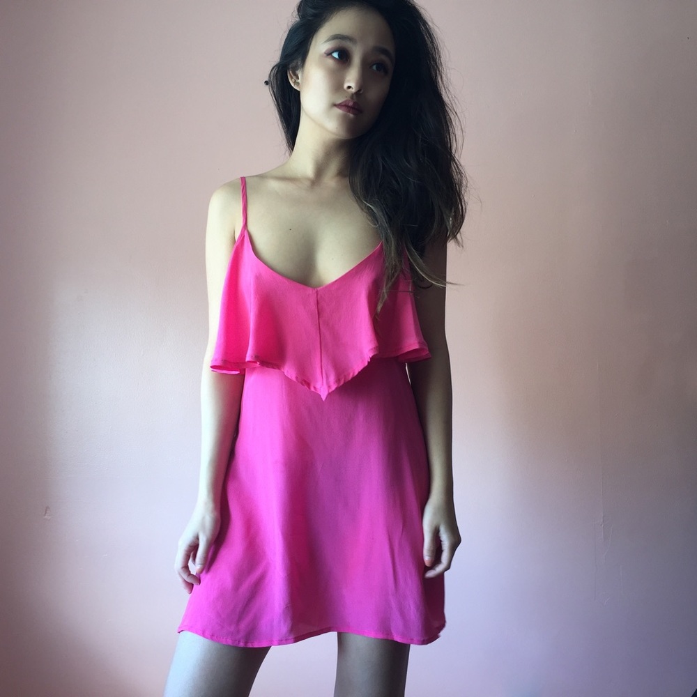 Millau Silk Layered Cutout Mini Dress - Picture 1 of 4