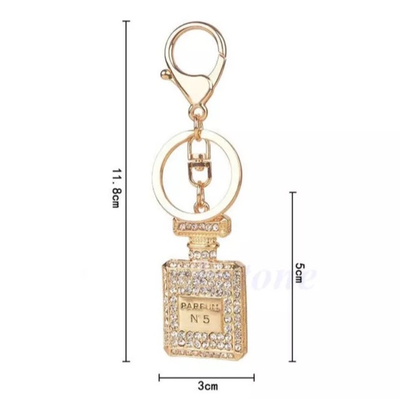 Lovely Perfume Bottle Crystal  Bag Key Chain - Picture 3 of 3