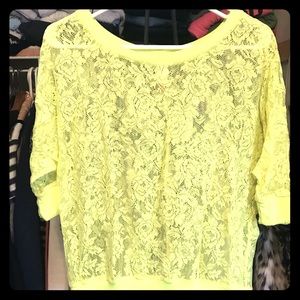 Hot neon lace long sleeve