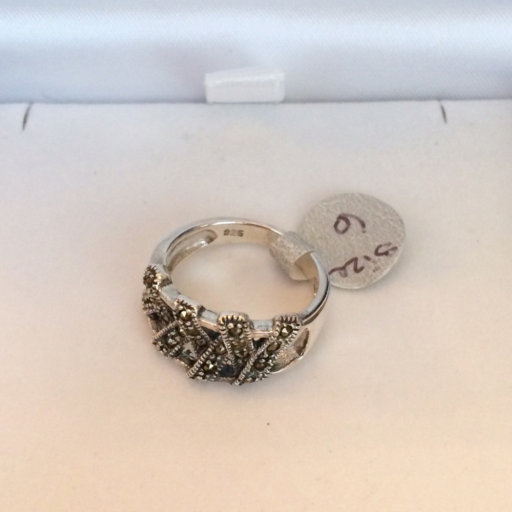 925 Sterling Silver with genuine marcasite -size 6