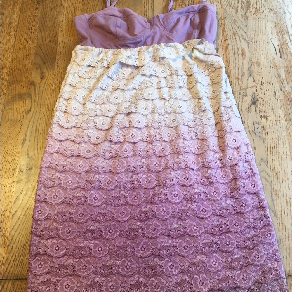 Purple, white ruffle dress