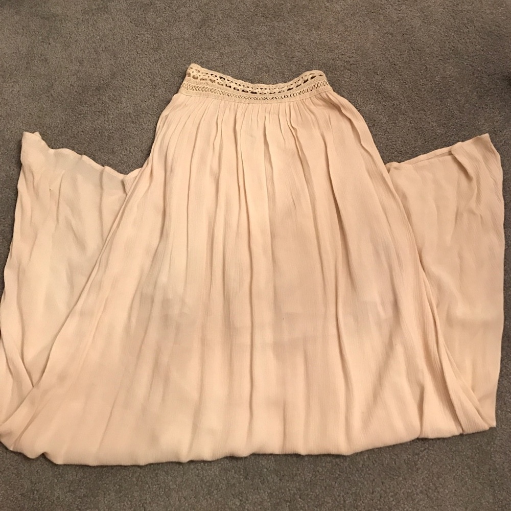 Floor length linen maxi skirt