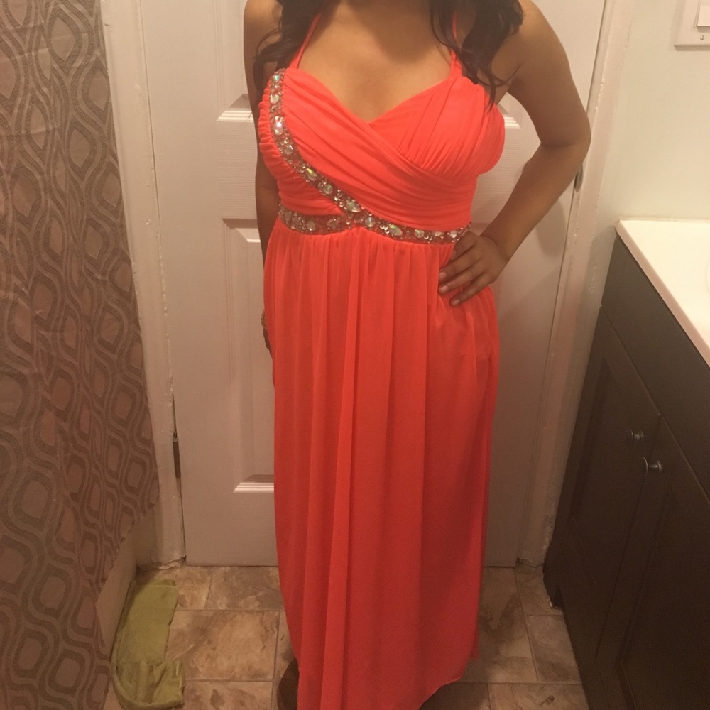 Prom dress neon pink
