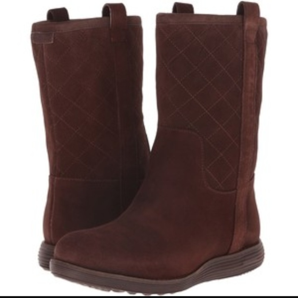 NWT Cole Haan Brown Water-repellent Quilted Boots