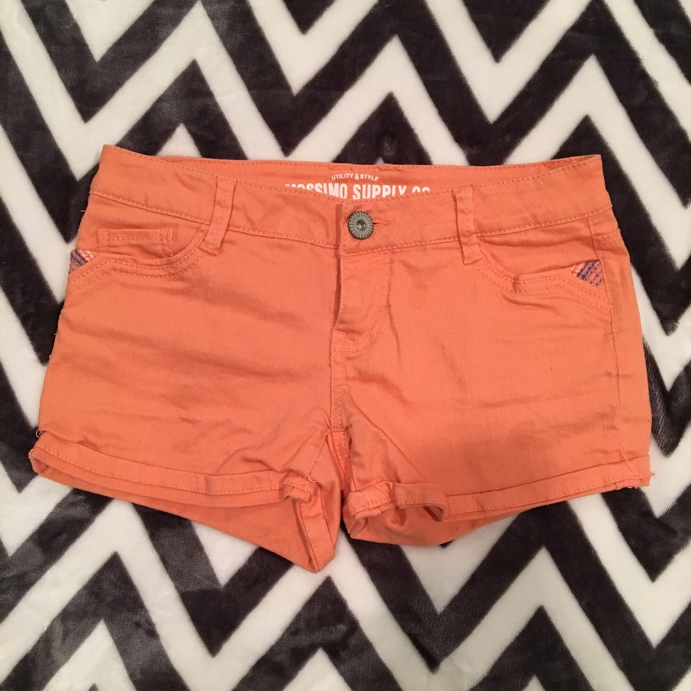 Mossimo Cute Orange Stretchy Denim Shorts