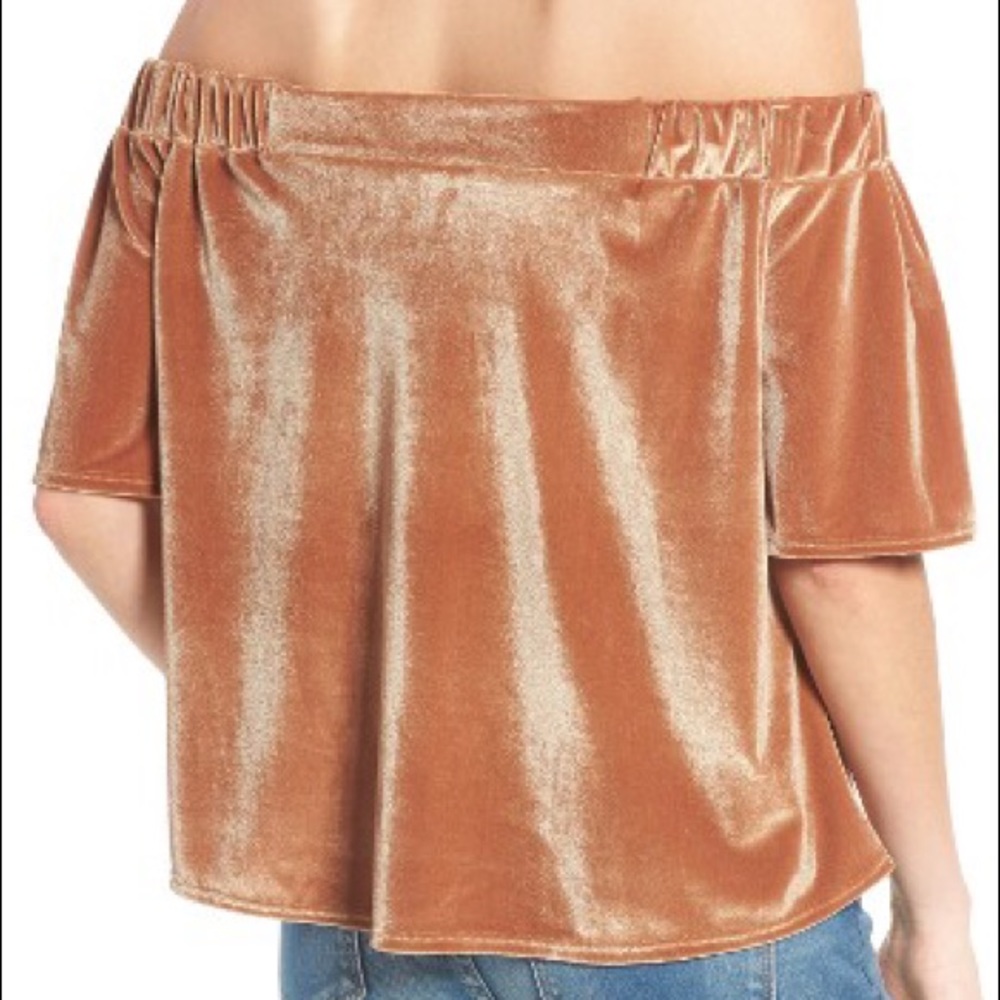 Velvet Off Shoulder Top - Picture 2 of 4