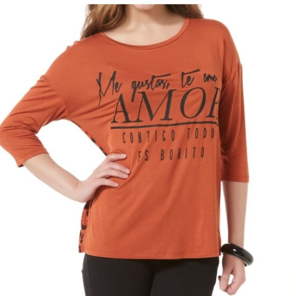 size XL, bust up to 44” inches, Me Gustas, Contigo Todo Es Bonita top, like new - Picture 1 of 9