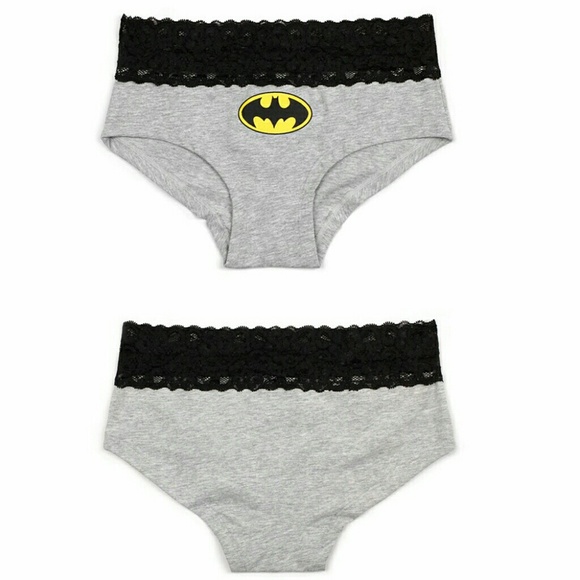 Batman Lace Panties | Black, Gray, Grey, DC Comics - Picture 1 of 2