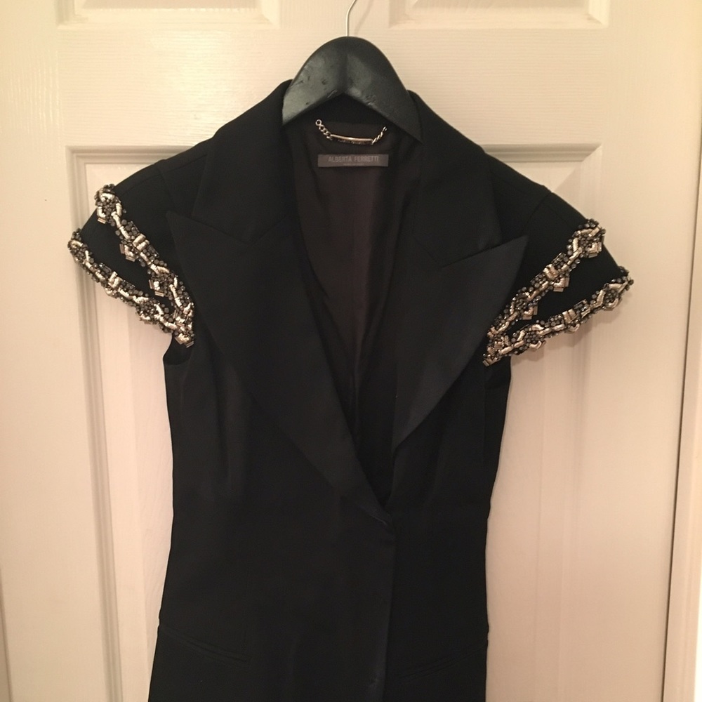 Alberta Ferretti Black Short Sleeve Blazer