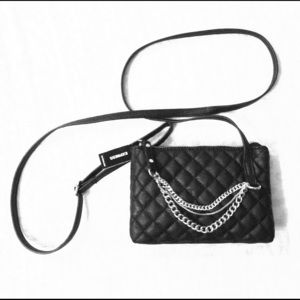 Express Quilted Black Crossbody with Chained Zip