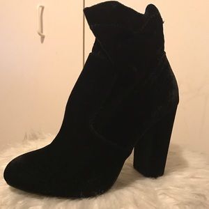 Black Velvet Booties