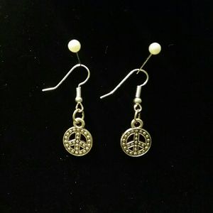 Peace Sign Earrings | Dangle, Hippie, Textured,70s