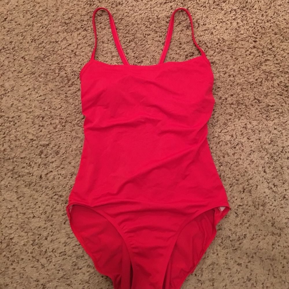Red Jantzen cross back bathing suit